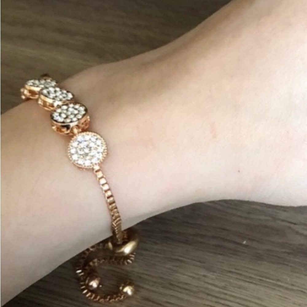 Rose Gold Pave Studded Bracelet MSRP $58! - Picture 2 of 3